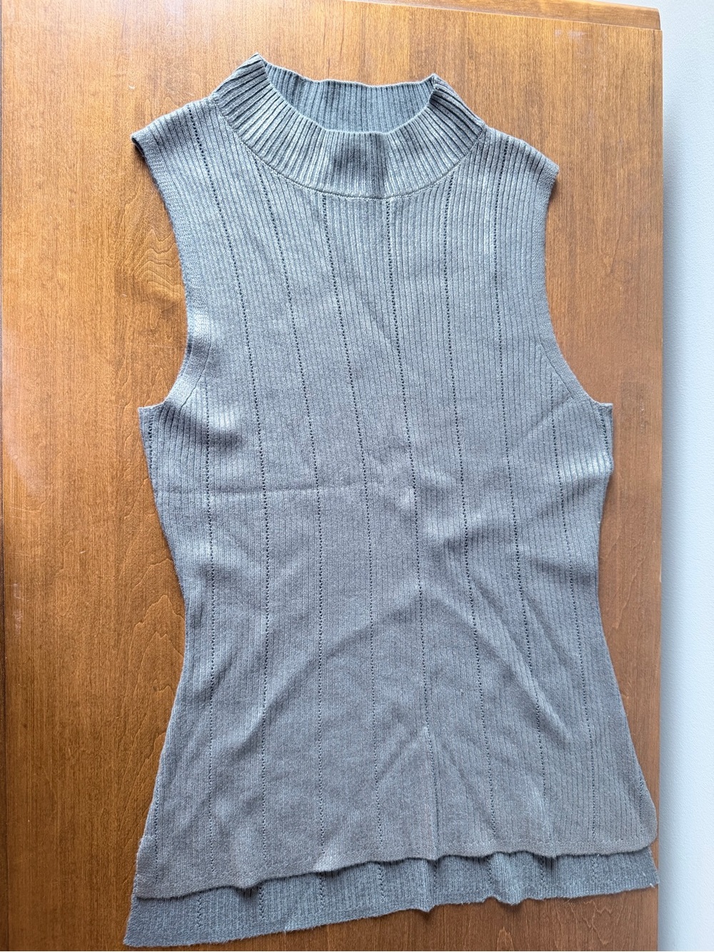 XOXO Sleeveless Ribbed Mock Neck Tank - Gray